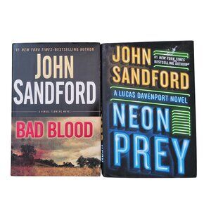 2 John Sandford Hardcover Novels Neon Prey Bad Blood Lucas Davenport Virgil Flow